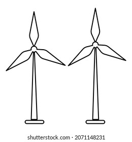 image of windmills, clean energy wind energy, vector illustration