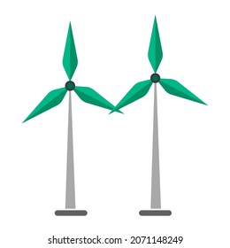 imagen de molinos de viento, energía eólica de energía limpia, ilustración vectorial