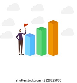 image of winner man, number one, vector illustration