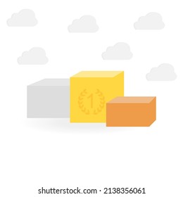 image of winner man, number one, vector illustration