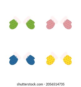 imagen de guantes de invierno, ilustración vectorial