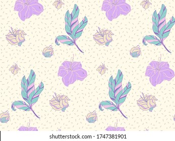 Image without seams. Beautiful pattern on a summer theme. Pattern consisting of  colors and  glade. Background image.