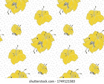 Image without seams. Beautiful pattern on a summer theme. Pattern consisting of leaves and  garden. Background image.
