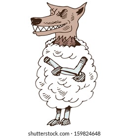 An image of a wolf in sheeps clothing.