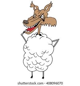 An image of a wolf in sheep's clothing.