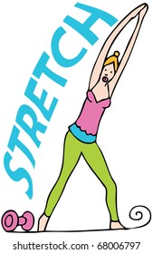 An image of a woman doing stretching exercises.