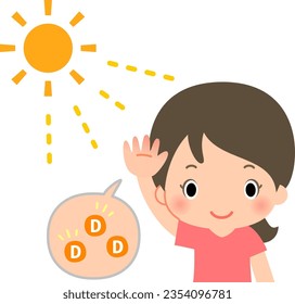 Image of a woman exposed to sunlight and vitamin D synthesis