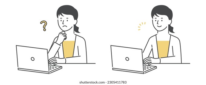 Imagen de una mujer que opera un ordenador