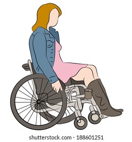 An image of a woman in a wheelchair.