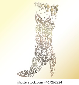 image of women's boots composed of abstract elements