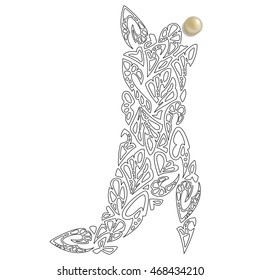 image of women's boots composed of abstract elements