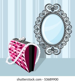 Image of women's interior bag for cosmetics m Mirror