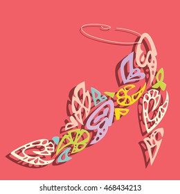 image of  women's shoe composed of abstract elements