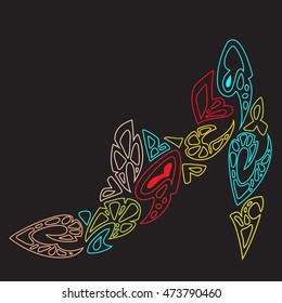 image of  women's shoe composed of abstract elements