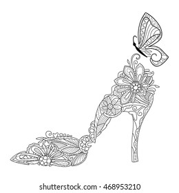 image of women's shoe composed of flowers and leaves