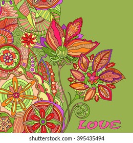 the image with the word LOVE and floral ornaments