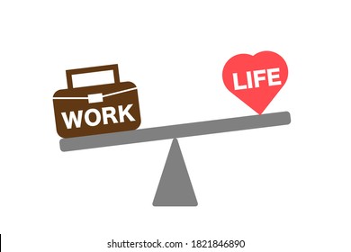 Imagen del equilibrio trabajo-vida. Ilustración vectorial.