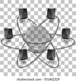 The image of the World Wide Web on a transparent background