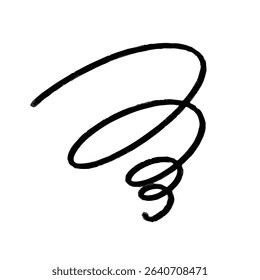 Image of worry and frustration. Iconic illustration of mulling and stressed emotions. Spiral drawn with hand-drawn lines.