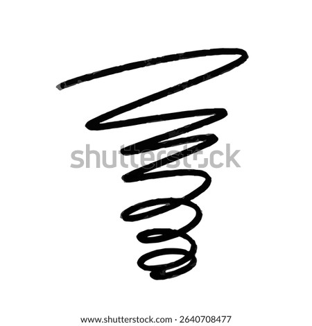 Image of worry and frustration. Iconic illustration of mulling and stressed emotions. Spiral drawn with hand-drawn lines.