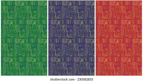 image wrapping paper Christmas tree hand drawing