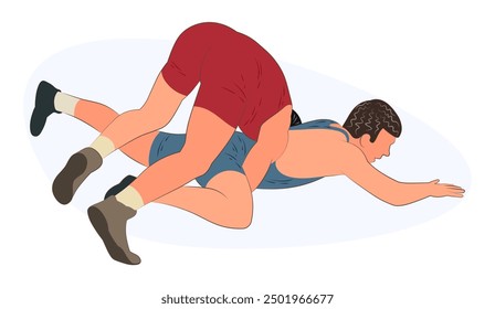 Image of wrestlers in an ongoing attack, Greco Roman wrestling 