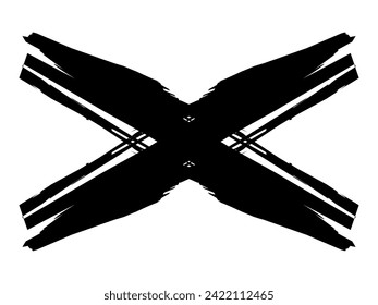 image of the x symbol in black with white isolation