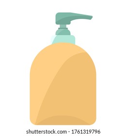 Image of a yellow bottle with soap. Vector image, eps 10