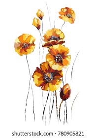 An image of yellow flowers by colors, Vector