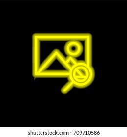Image yellow glowing neon ui ux icon. Glowing sign logo vector