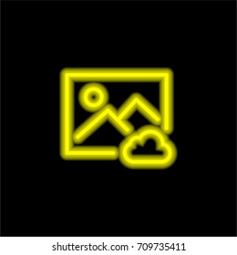 Image yellow glowing neon ui ux icon. Glowing sign logo vector