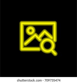 Image yellow glowing neon ui ux icon. Glowing sign logo vector