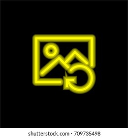 Image yellow glowing neon ui ux icon. Glowing sign logo vector