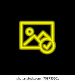 Image yellow glowing neon ui ux icon. Glowing sign logo vector