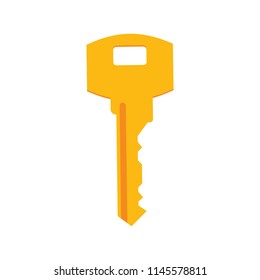 Image of a yellow key on a white background