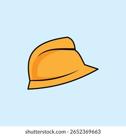 Imagem de um capacete de projeto amarelo sobre um fundo azul claro, adequado para segurança no trabalho, construção, trabalhadores da construção, segurança, indústria, ou temas de equipamentos de proteção individual.