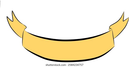 image of yellow ribbon curving backwards