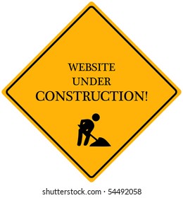 Image of a yellow sign reading "Website Under Construction".