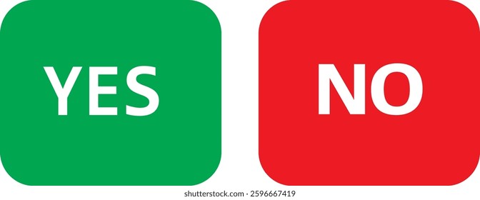 Image of yes and no buttons displayed on a clean white background, emphasizing a binary choic