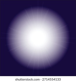 La Imagen que has subido es un gráfico simple, creado digitalmente con un diseño minimalista y simétrico. Cuenta con un brillante y radiante resplandor circular blanco en el centro, que se asemeja a un luminoso