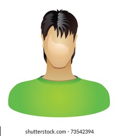 Image of young men can be used as an icon. Vector.