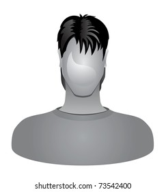 Image of young men can be used as an icon. Vector.