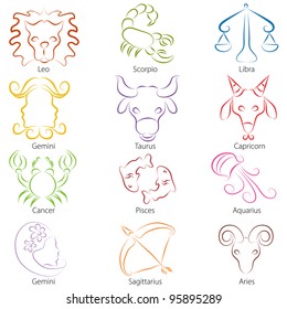 An image of a zodiac sign line art.