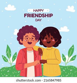 Imagen del Día de la Amistad Feliz. Amigos abrazando, celebración, día de amistad, amigos abrazando juntos para la celebración de un evento especial