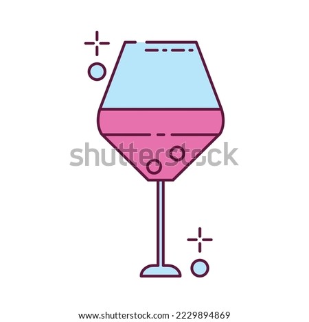 imagen vectorial icono de copa de vino con fondo blanco