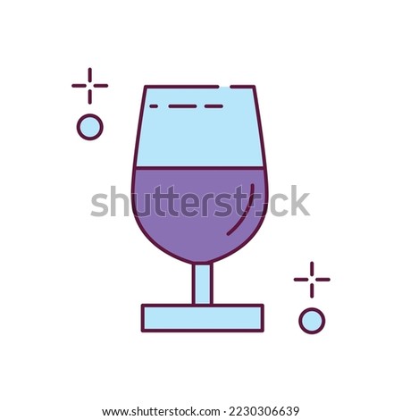 imagen vectorial icono de copa de vino con fondo blanco