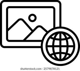 Imagery icon line vector illustration