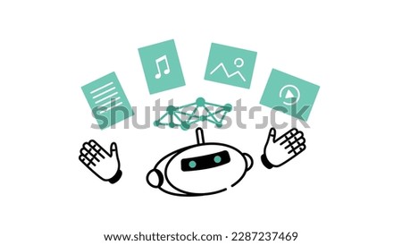 Images of Artificial Intelligence Creations, Illustrations of Creations and AI, Vectors