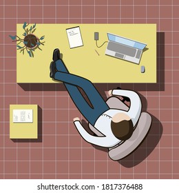 Images of a boss in a workplace in the office.
