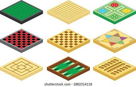 Images of classic board games. Vector set.